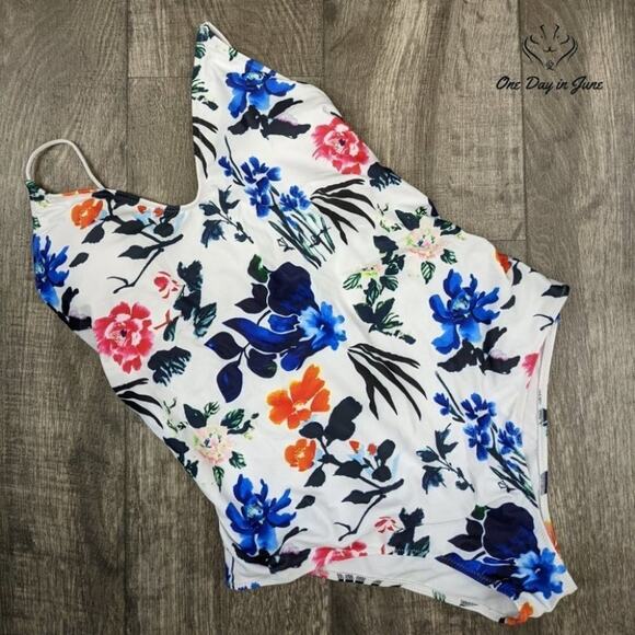 Ekouaer V Neck High Cut One Piece Swimsuit Size XL - Picture 3 of 4